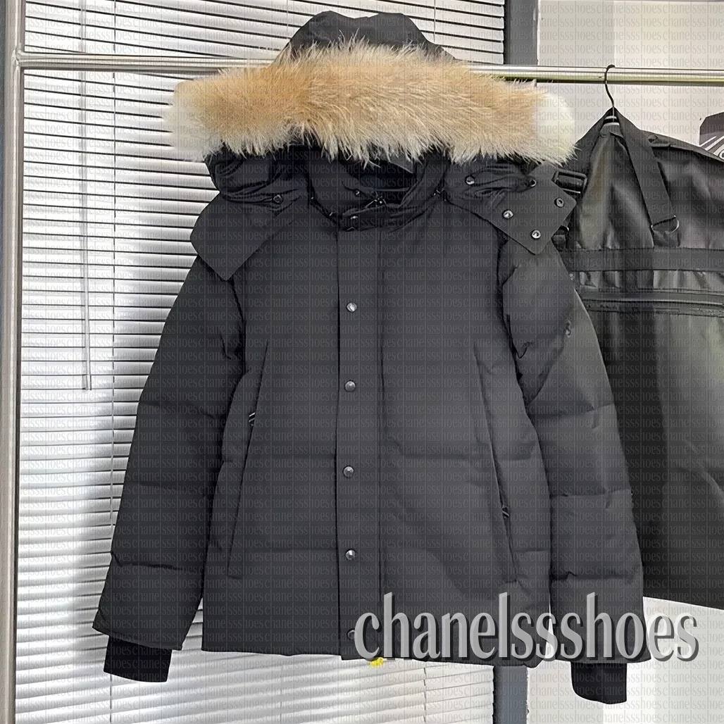 Mens Winter jacket Wyndhamy Men Down Jacket Coat Real Big Wolf Fur Women Wyndham Overcoat Clothing Fashion oat Winter Jacket Outerwear Parka Doudoune
