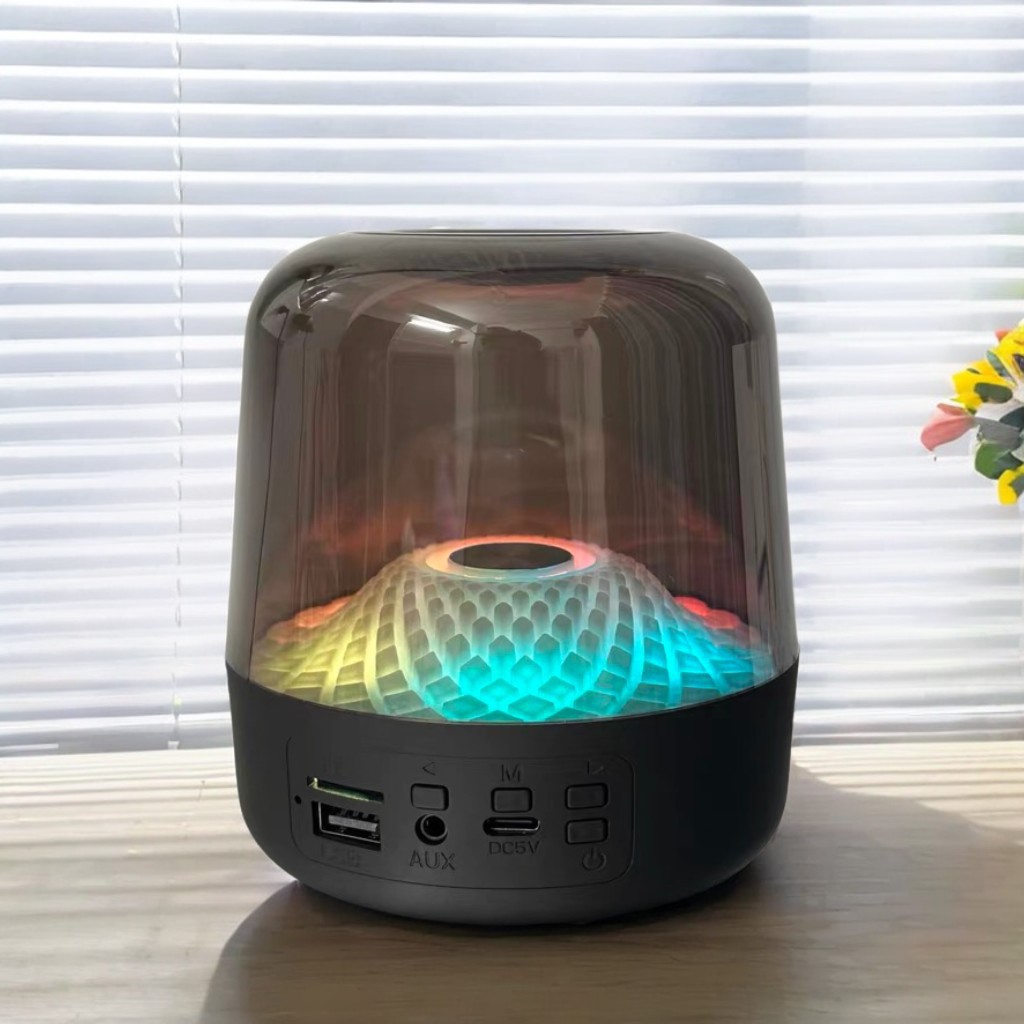 Sound Box Bluetooth Subwoofer Colorful Glass Home High Volume Wireless Computer Audience RGB LED Desktop Portable Speaker Festival New Year Gift