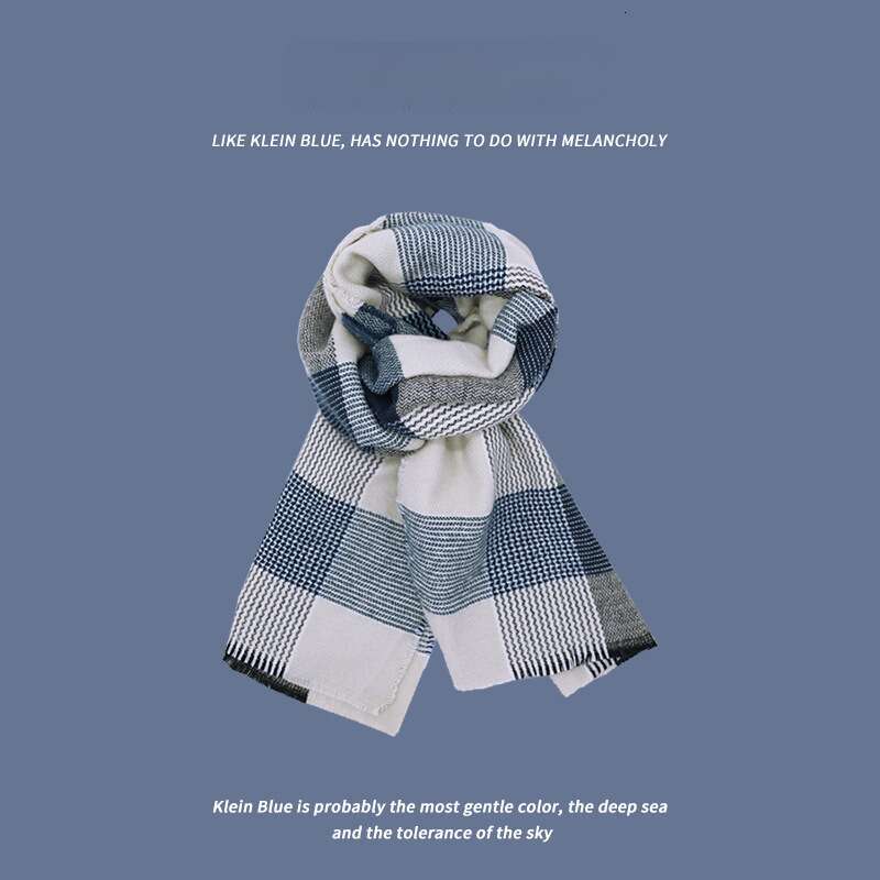 casquette beanie cap Klein Blue New Style Atmosphere Scarf Women Winter Shawl Thickened Warm Trendy Versatile Neck Warmer for Men Christmas