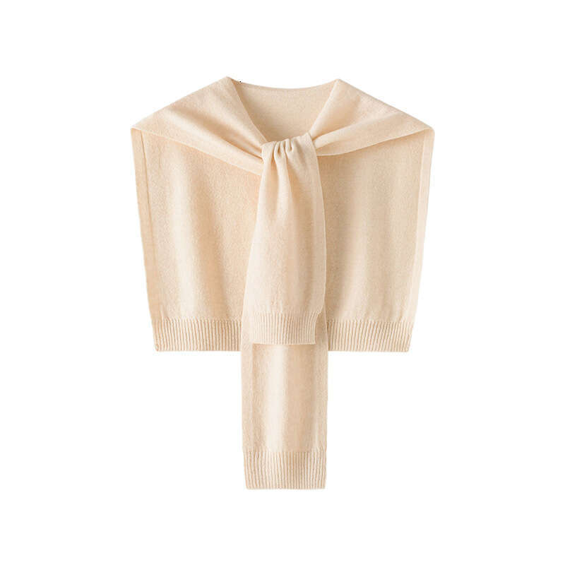 casquette beanie cap 100% Wool Small Shawl for Pairing with Shirts, Air-Conditioned Room Protection, Decorative Scarf, Fashionable Knitted Knot Should