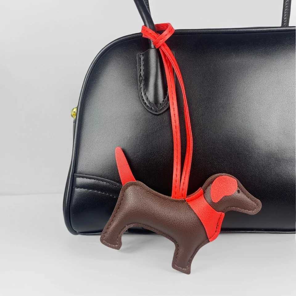 Designer Ab ScarfSty Puppy Bag Charm PU ather Dog Pendant for Purses Packs G250825