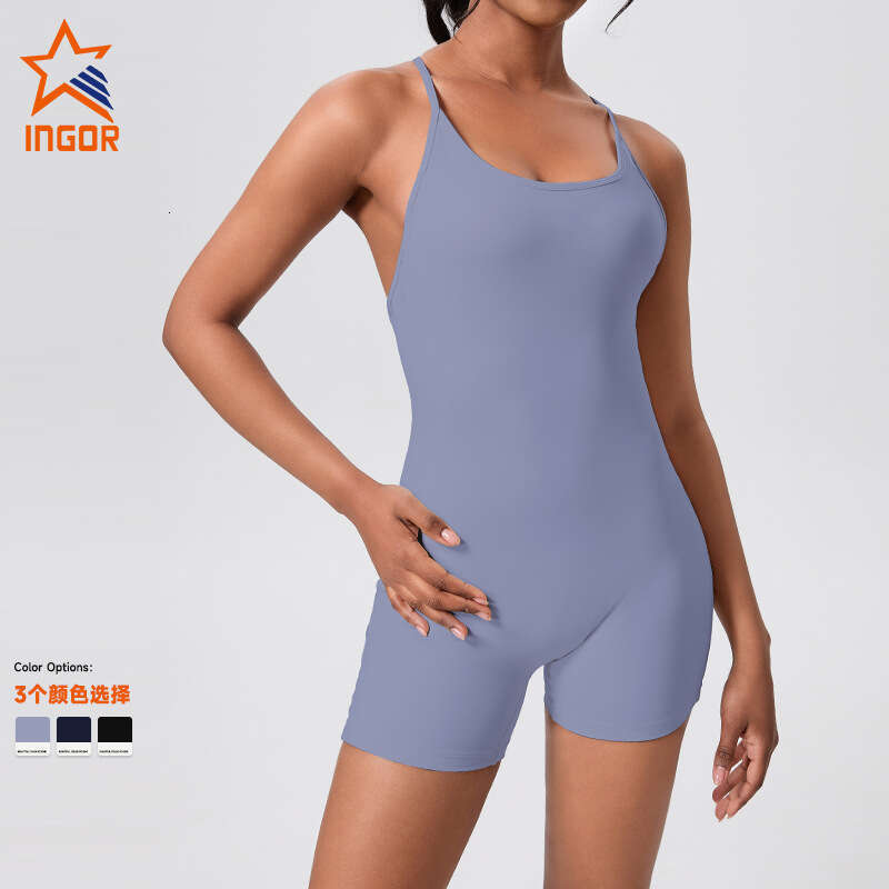 New Cross Back Slim Fit Jumpsuit Sports Casual Hip Lift One-Piece Yoga Suit b1