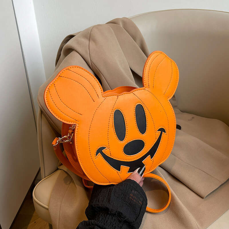 Bags Single Shoulder Niche Halloween Quirky Pumpkin Personality Crossbody Creative Patchwork Cartoon Bag