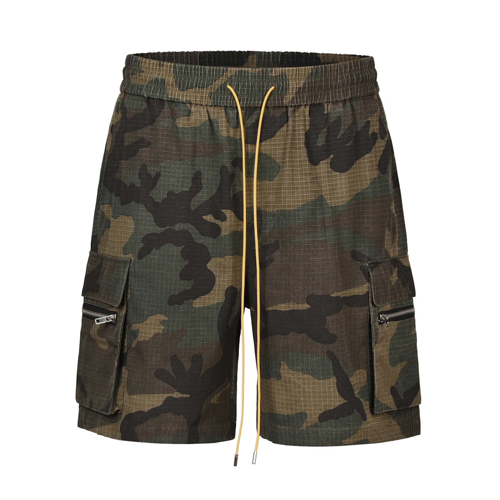 Original Mens Camouflage Cargo Jeans Shorts Summer Distressed Tassel Camo Denim Shorts Streetwear Y2k Vintage Clothes 250825