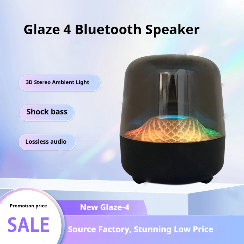 Sound Box Bluetooth Subwoofer Colorful Glass Home High Volume Wireless Computer Audience RGB LED Desktop Portable Speaker Festival New Year Gift