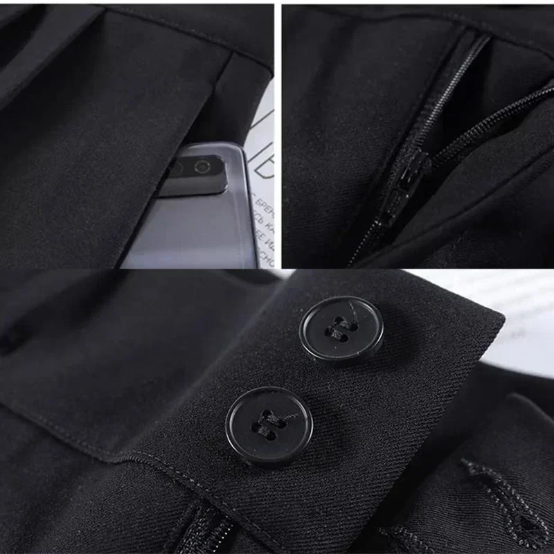 2025 Lady Summer Baggy High Waisted Pants Women Big Size Straight Leg Suit Trousers s Korean Classic Solid Basic Slacks Z260314