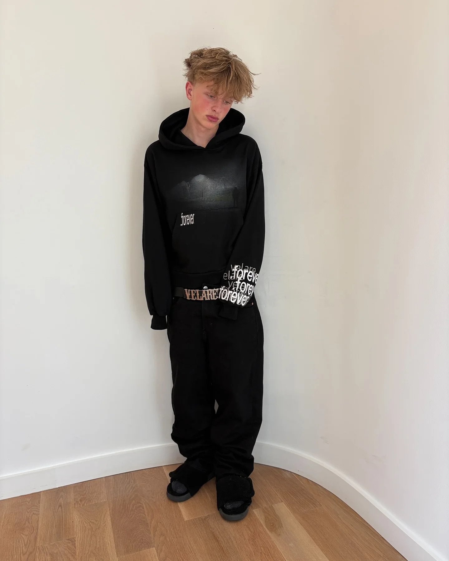 Harajuku forever hoodies tracksuit men oversized sweatshirt y2k tops polyester clothes goth couples streetwear men clothing 250825