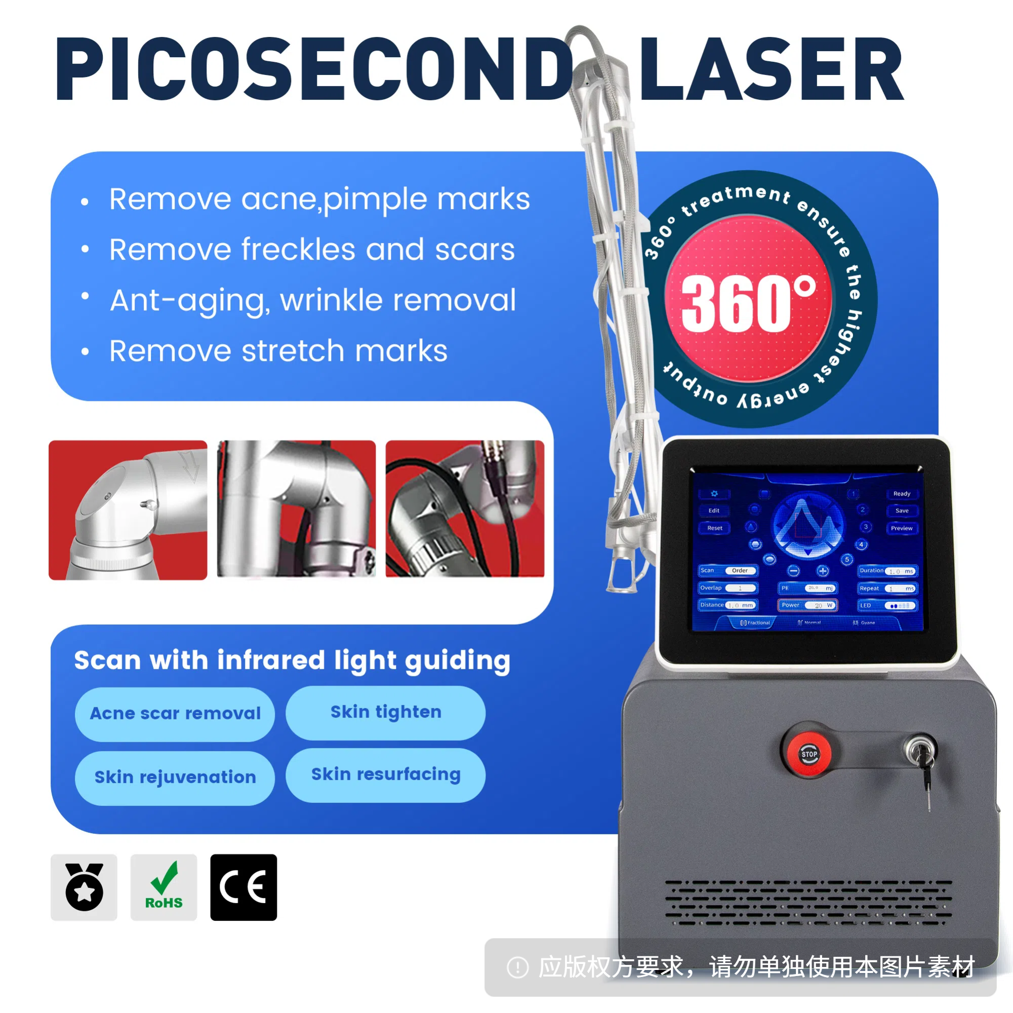Professional Fractional Co2 Laser Machine 10600nm Laser Vaginal Repair Wrinkle Removal Pigmentation Reduction Acne Scars Multifunctional Beauty Device