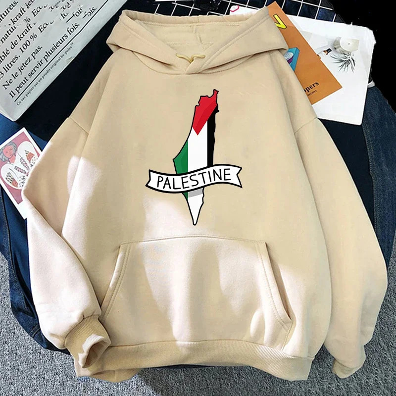 Unisex Autumn Winter Vintage Casual Pullover Sweatshirts Palestine Hoodie Fashion Women Harajuku Fashion Casual Sweatshirt 250825