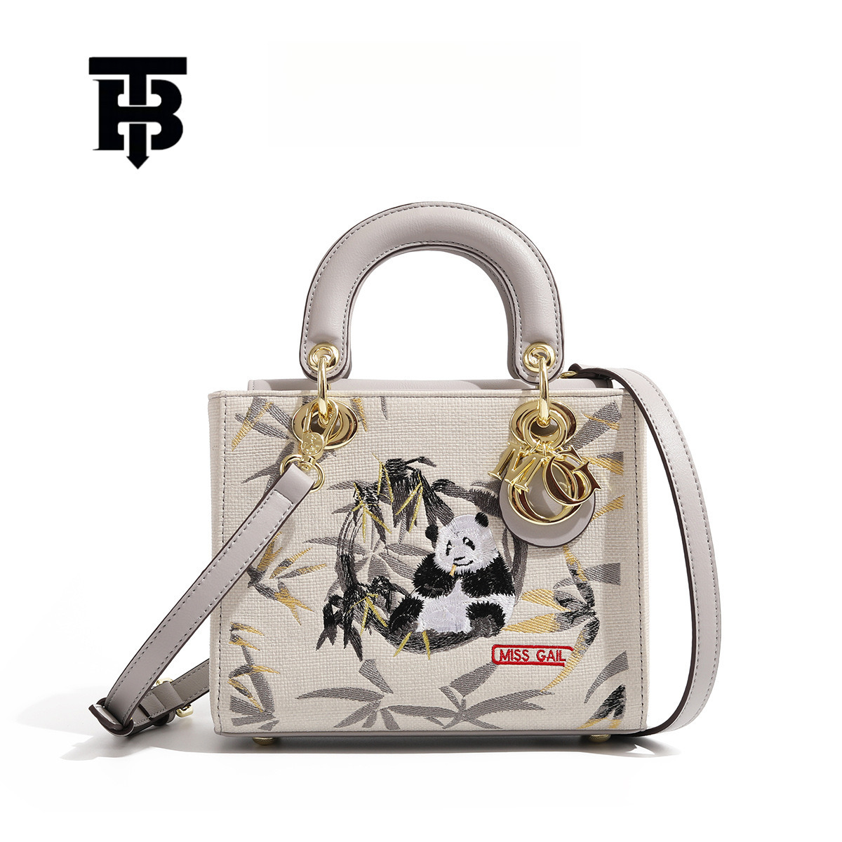 TB BHULAMTE Free Shipping Designer Luxury High-end Chinese Panda Princess Handbag Niche Women's Diana Bag Casual Mini Shoulder Crossbody Bag