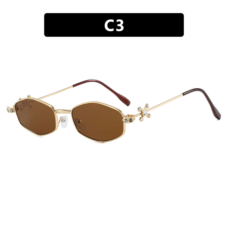 2025 Trendy Geometric Jewelry Sunglasses Luxury Polygonal Frame Shades for Women