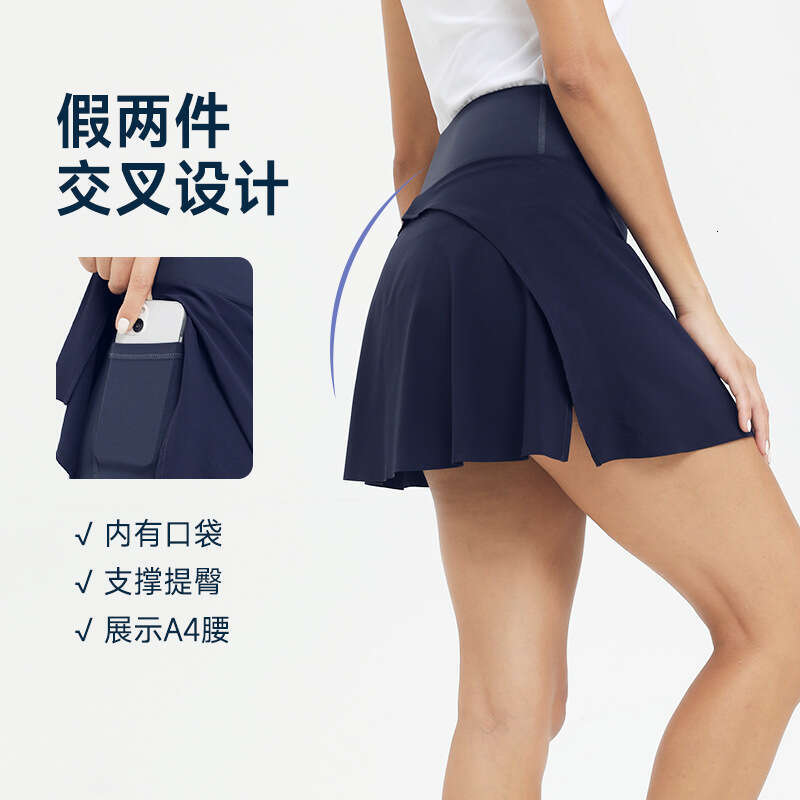 Cross Hem Lightweight Tennis Shorts Women Professional Pocket Outdoor Golf Badminton Sports Skirt b3