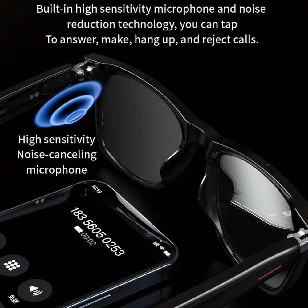 E13-C Smart AI Voice Assistant Camera Remote Shooting Outdoor Sport Glasses With Cam Open Ear Sound Mic Speakers