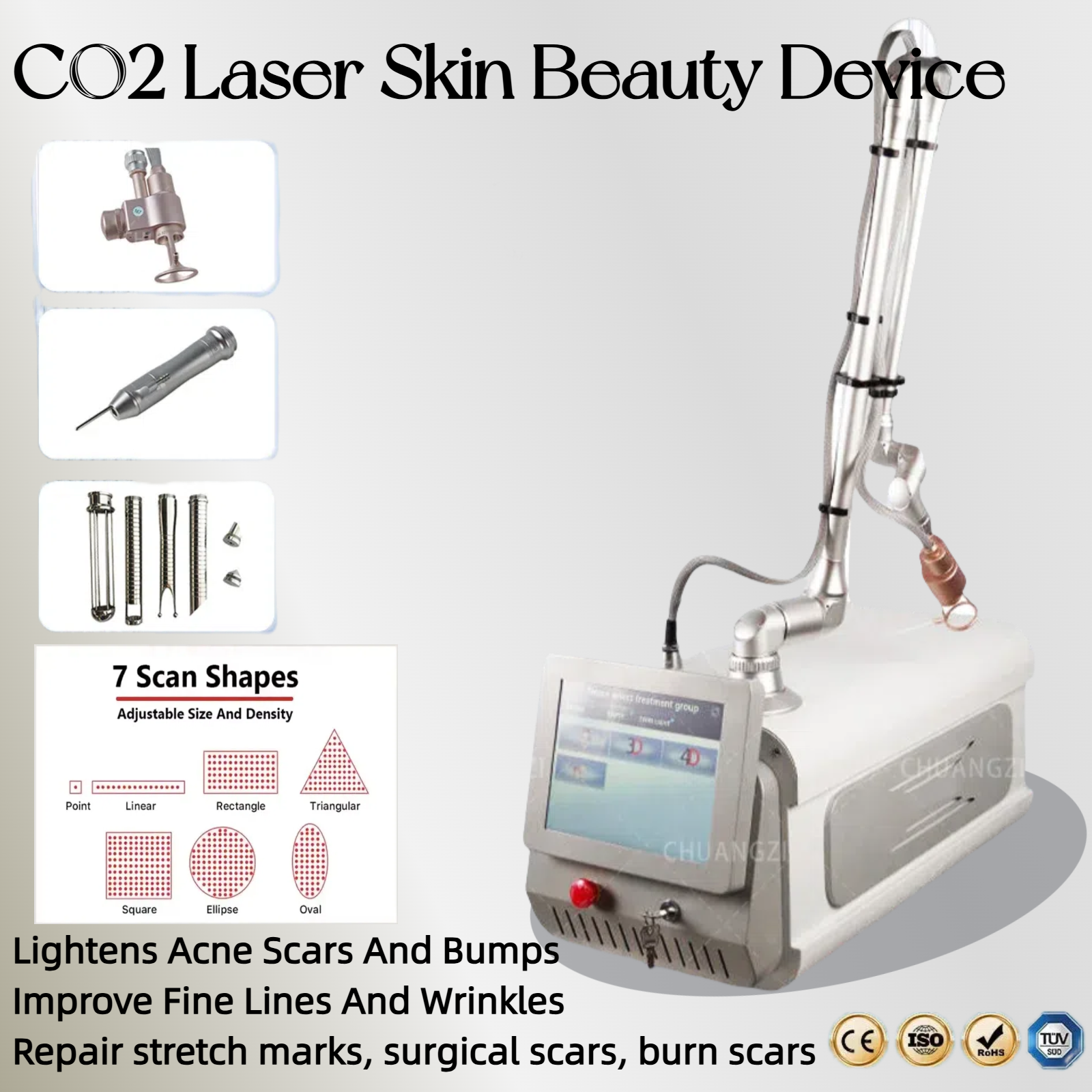 High-end CO2 Laser Beauty Device Laser Removal Of Wrinkles, Fine Lines, Photodamage, Uneven Skin Tone And Sagging Skin Scars And Vaginal Repair Profes