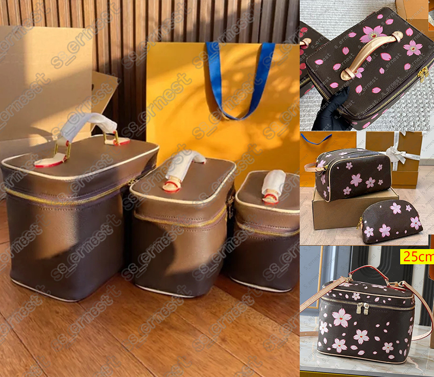 Women designer makeup bag luxury tote handbag wash pouch man purse Leather Shoulder clutch cosmetic bags Cases