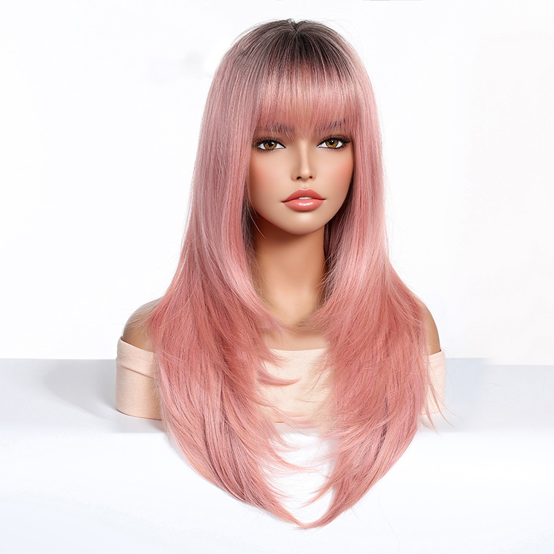 Hot Selling Long Straight Wigs With Bangs For Women j28