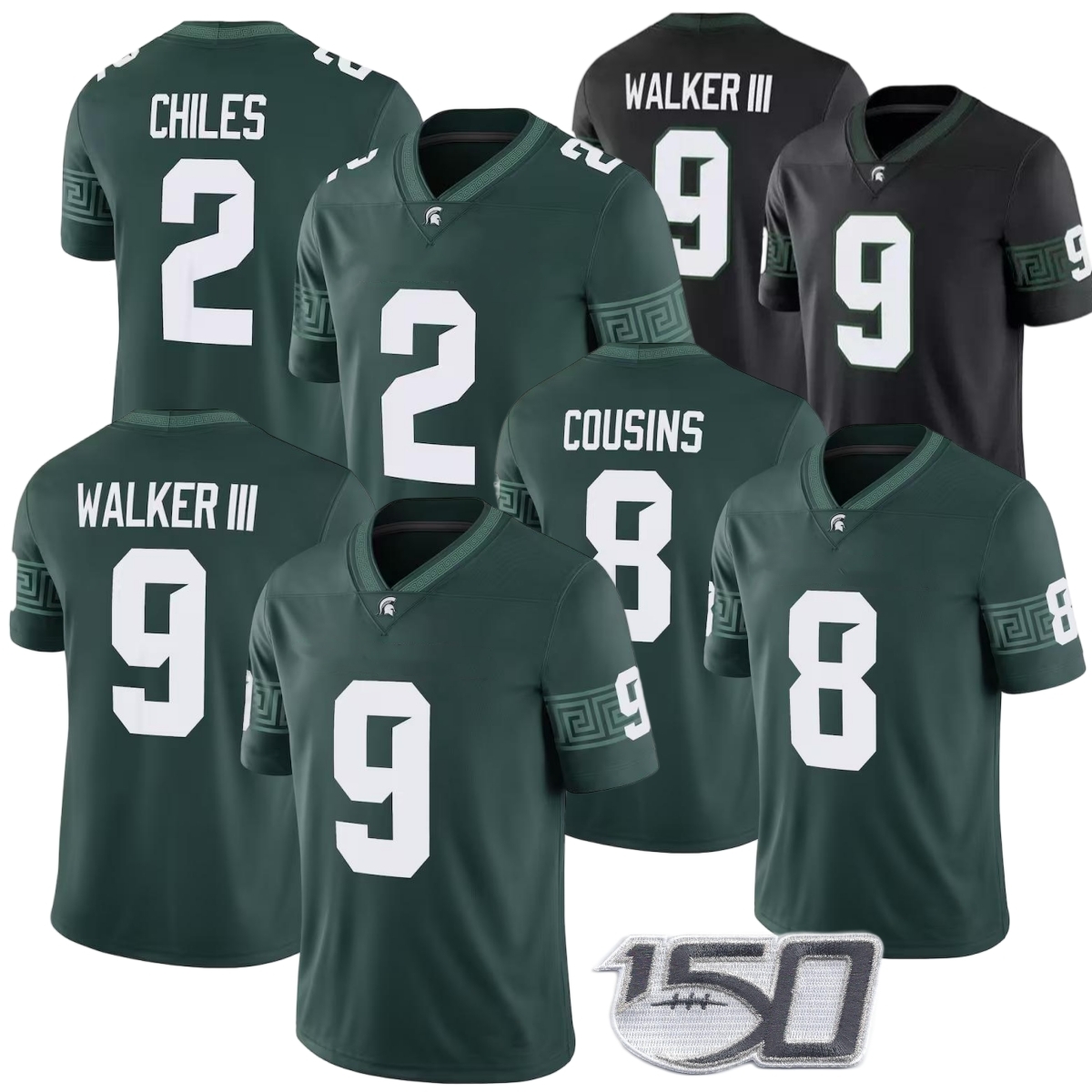 Spartans Aidan Chiles Football Jersey Kenneth Walker III Jace Clarizio Nick Marsh Chrishon McCray Omari Kelly Jack Velling Stanton Ramil Matt Gulbin Luka Vincic