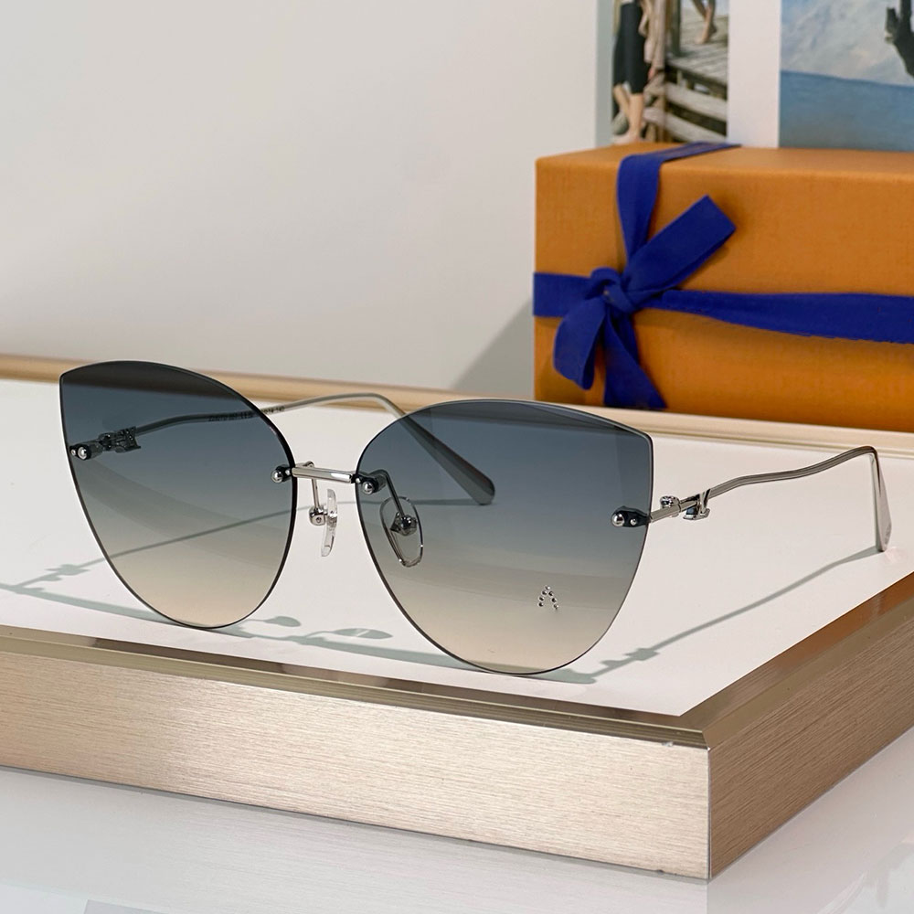 Womens Designer Glam 2.0 Cat Eye Sunglasses Z2827U high end elegant shape fashion brand sunglasses A rhinestone Flower left lens adds playful feminine touch glasses