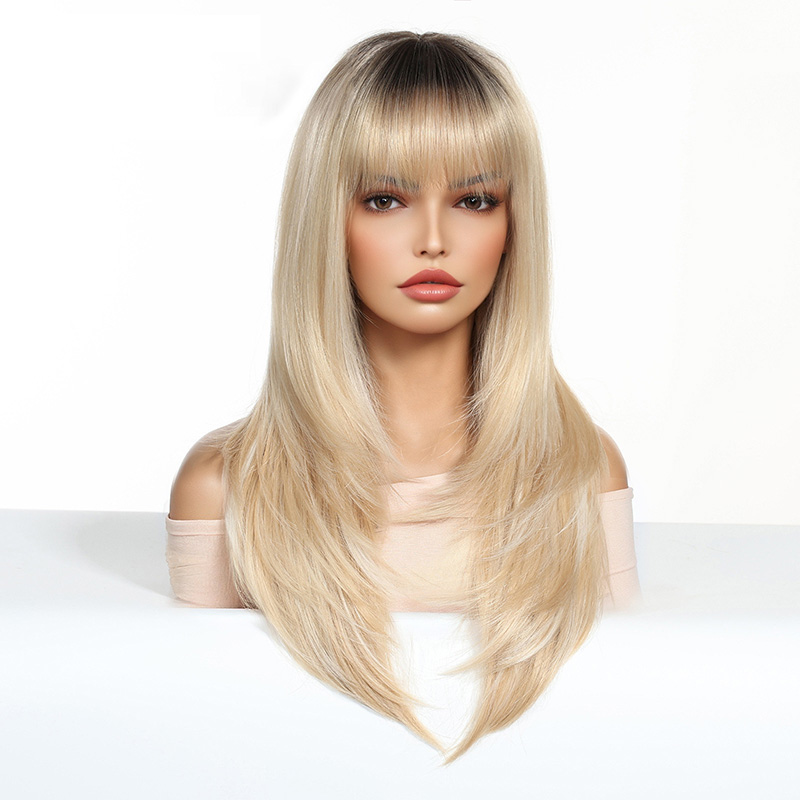 Hot Selling Long Straight Wigs With Bangs For Women j28
