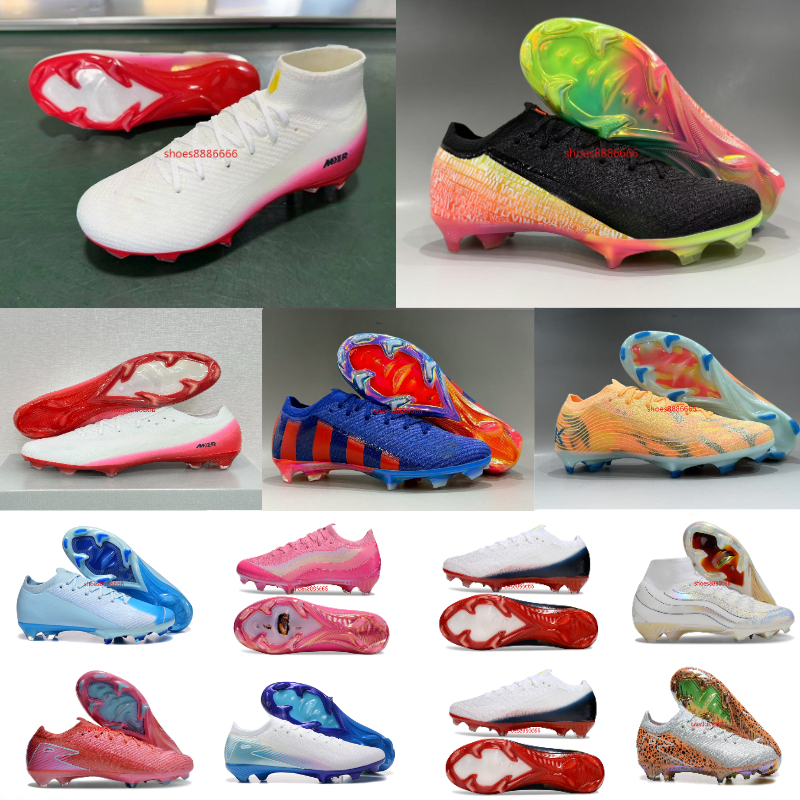 2025 Designer 16 Football Boot Mens High top football shoes Boots Football Cleats Men FG BOOTS Soft Leather Pink Soccer size uk3.5
