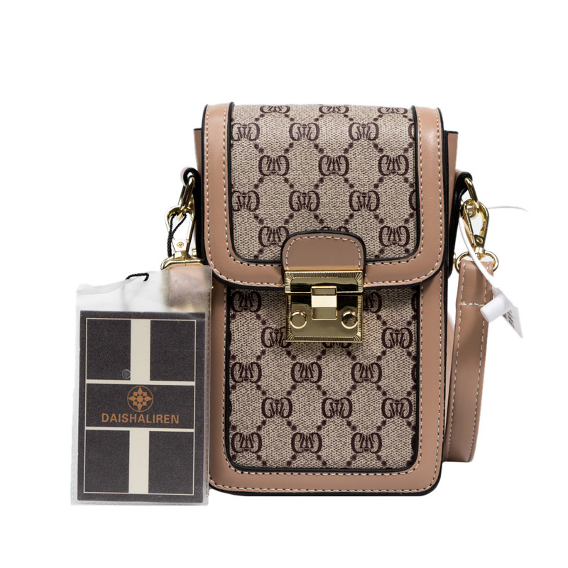 Free shipping designer wallet luxury bag for women 2025 new retro printed phone bag versatile single shoulder diagonal cross bag small square bag make