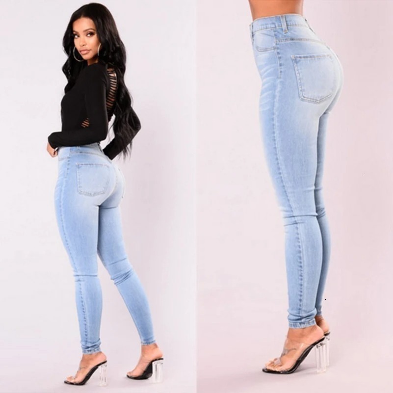 Sexy Jeans Women Denim Skinny Pants High Waist Stretch Lady Push Up Leggings Slim Pockets Button Pencil Z260313