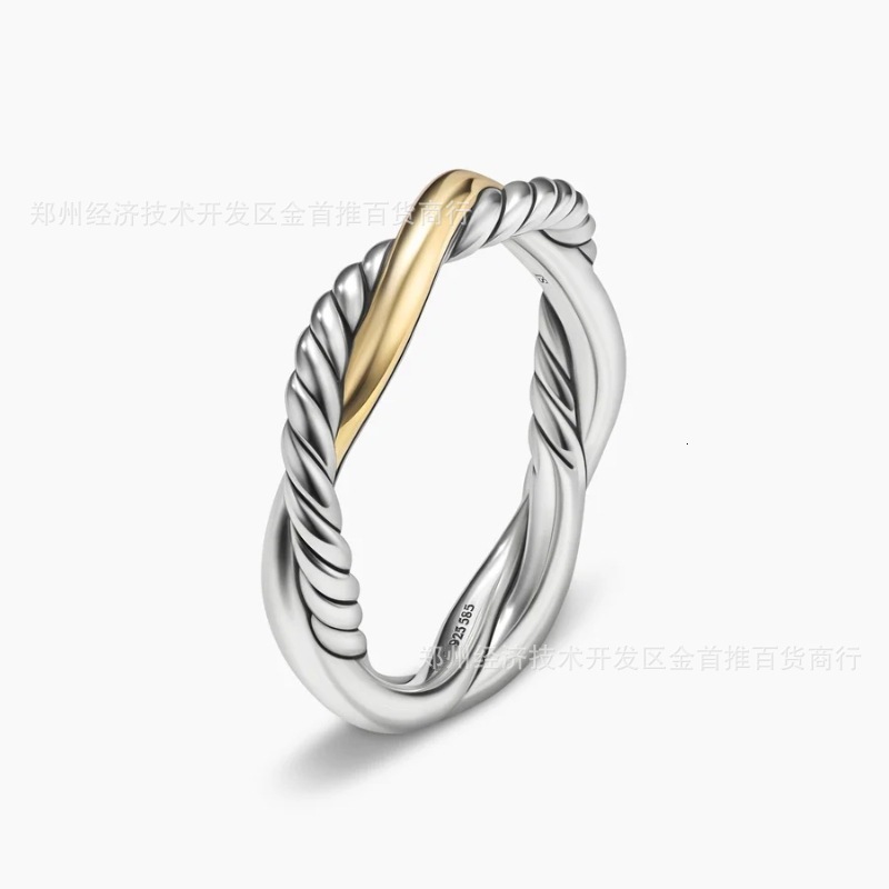 Designer David Jewelry Yurmann Xx Minimalist Two-tone Twisted Ring Dr19