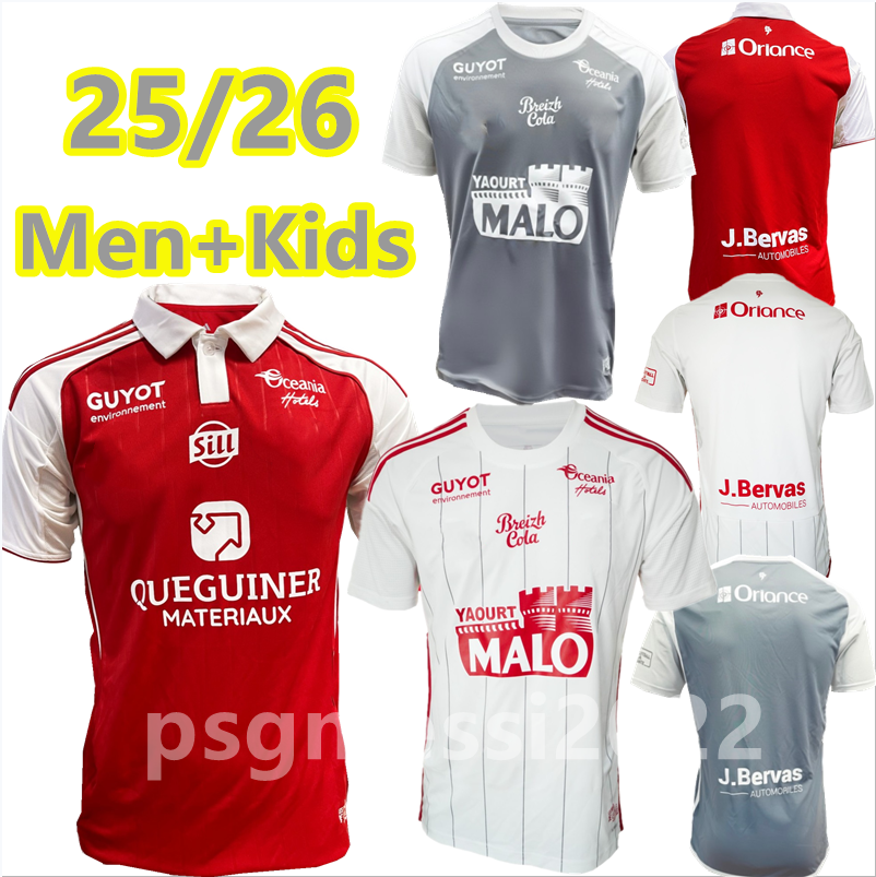 25 26 Brest Soccer Jersey LOCKO DEI CASTILLO FAIVRE FAIVRE MEIOU CHARDONNET Stade FAIVRE Football Shirt White 2024 2025 away game Player men kids kit Sweatshirt 999