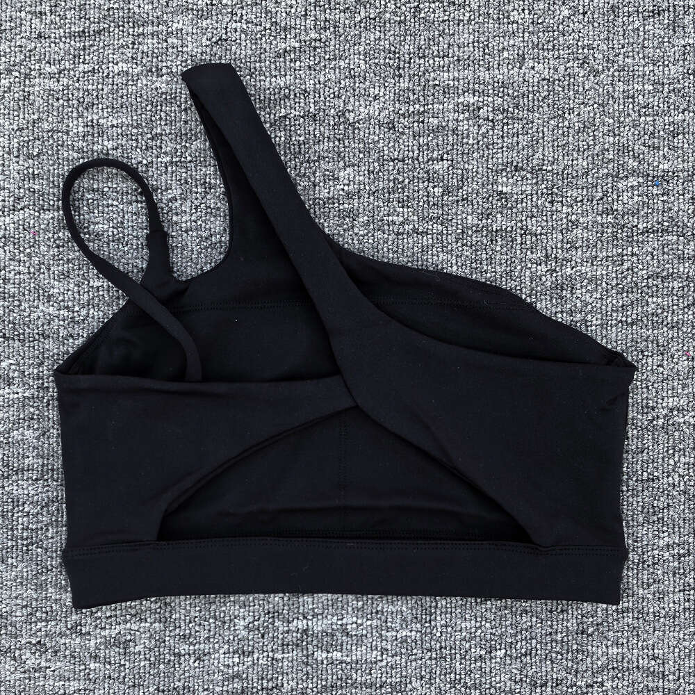 Off-Shoulder Beautiful Back Yoga Bare Sensation Sports Bra Irregular Straps Running Fitness Vest Top 48