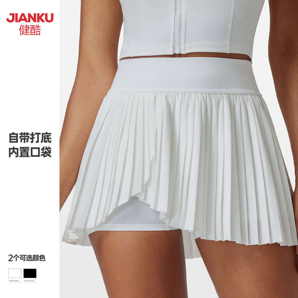 Casual Pleated Sports Women, Hip-covering Slimming Anti-exposure Tennis Skirt, Outdoor Fitness Yoga Skirt for Summer 7a