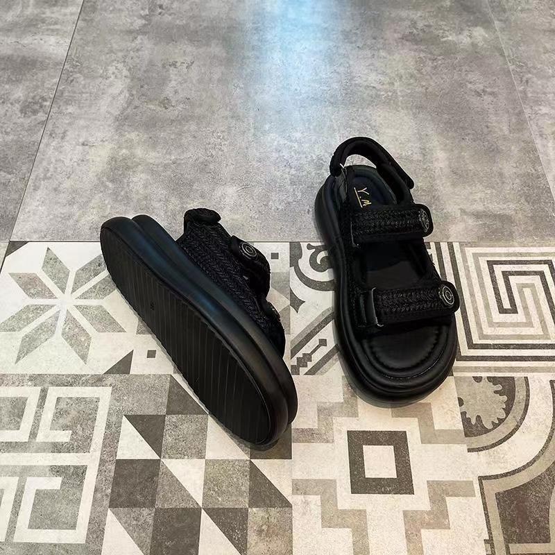 High Quality Women'S 2025 Fashion Brand, Hot Thick Soled Summer Casual Sandals, Suitable For Matching Dresses, Beach Shoes Without Boxes