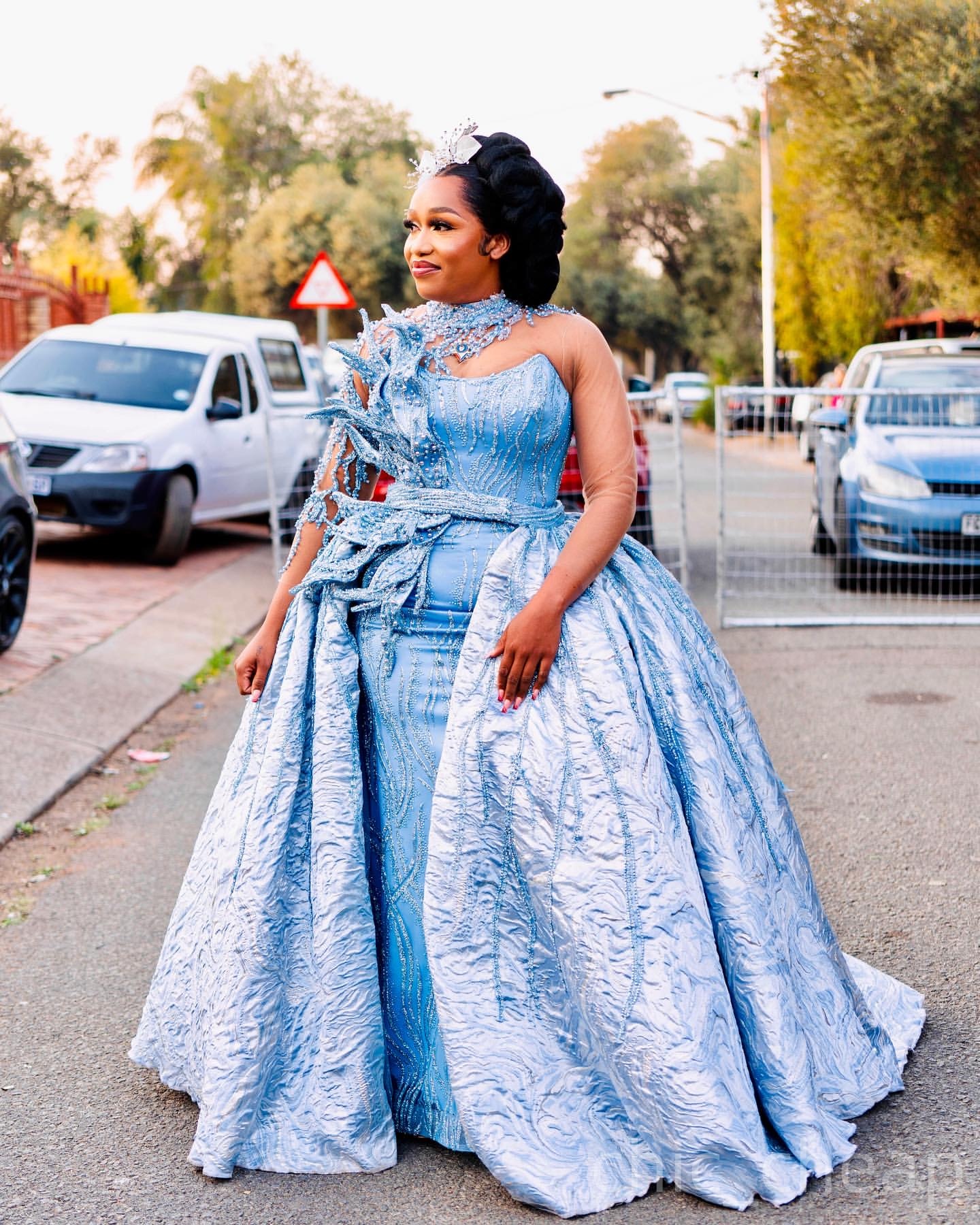 Mermaid Sky Blue Plus Size Prom Dresses 2025 Florals Beaded Detachable Train Evening Formal Party Second Birthday Engagement Gowns Dress For Special O