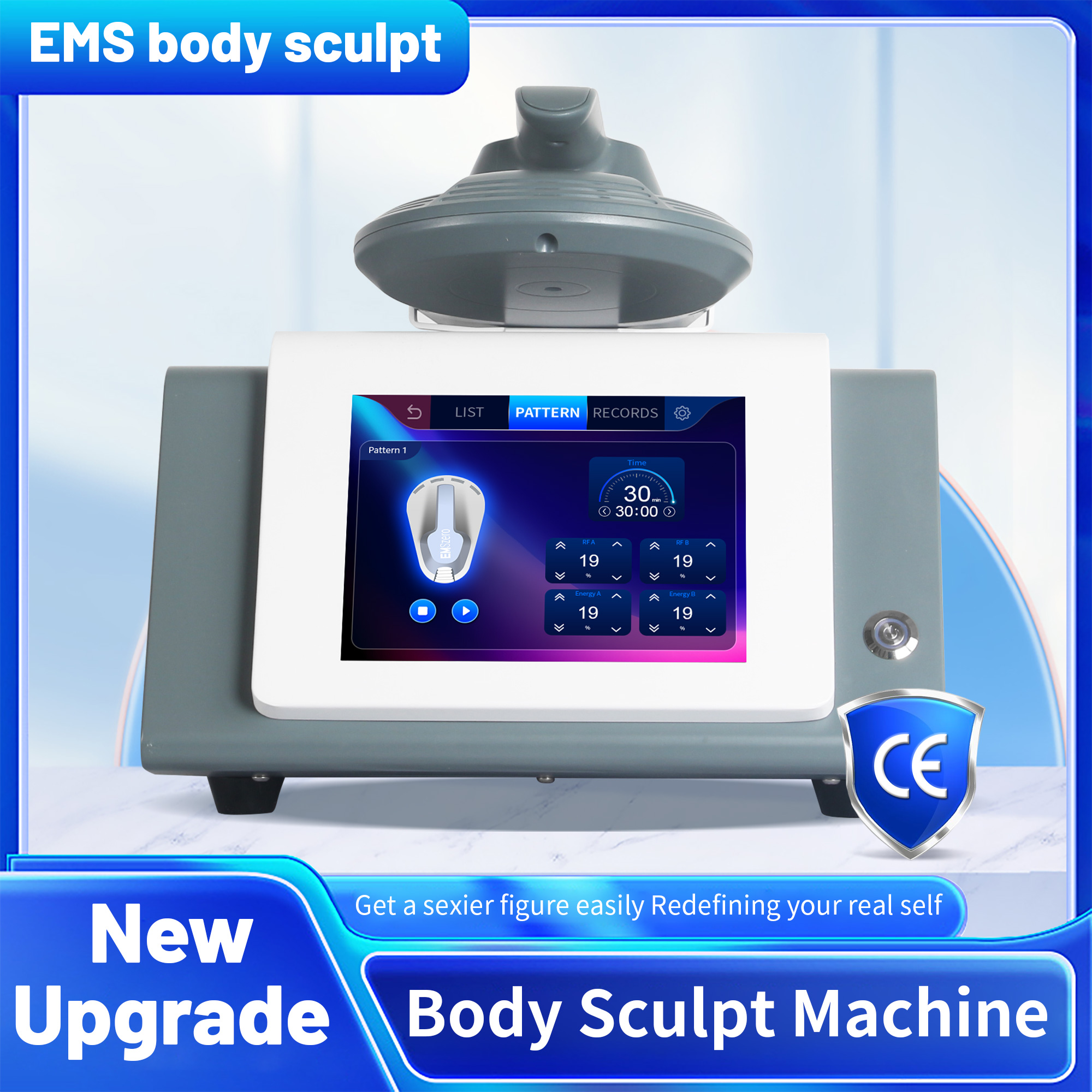 Mini Electro Magnetic Stimulation Body Sculpting And Muscle Building Machine Reduce Fat And Shape The Perfect Body Curve 6500W 15Tesla RF 200Hz Machin