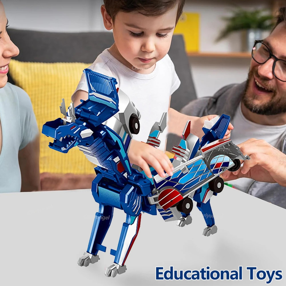 2 in 1 Magic Transformation Car Kids Transformer Toys Deformed Horse Model Magnetic Collision Deformation Gift 250823