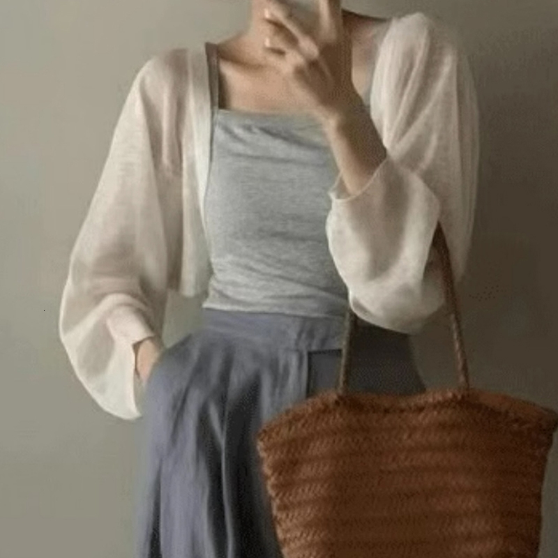 Fashion Thin Solid Color Ice Silk Sunscreen Cardigan Clothing For Women Girls Casual Summer Long Sleeve Short Coat y250823