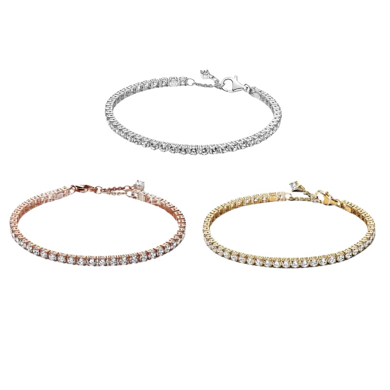 silver 18k gold rose gold charm bracelet bangle for women girls lovely shine crystal charms diamond bangles bracelets jewelry valentines day gift