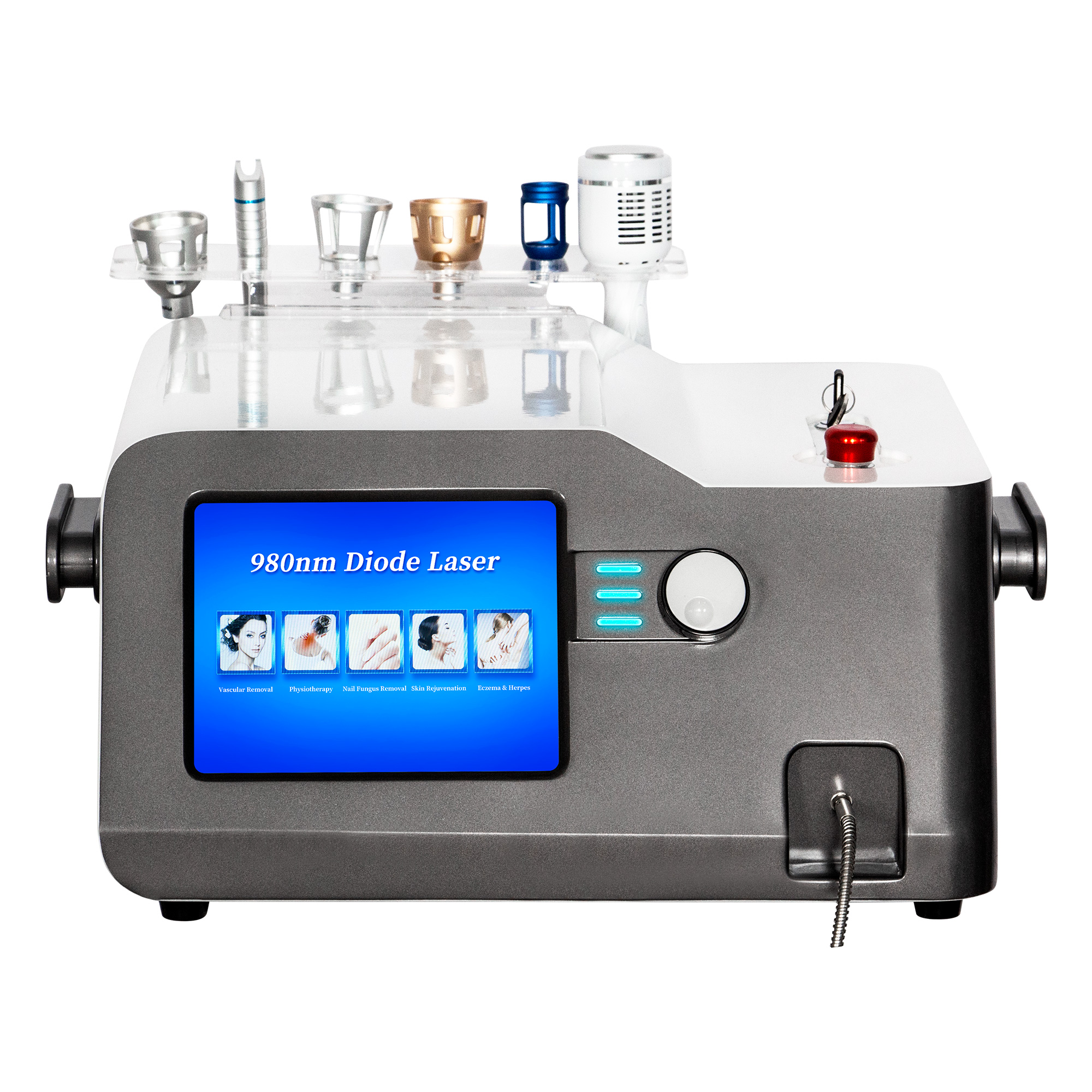 5 IN 1 980nm Diode Laser Vascular Eczema Herpes Nails Fungus Red Blood Vessels Removal Skin Rejuvenation Physiotherapy Lipolysis