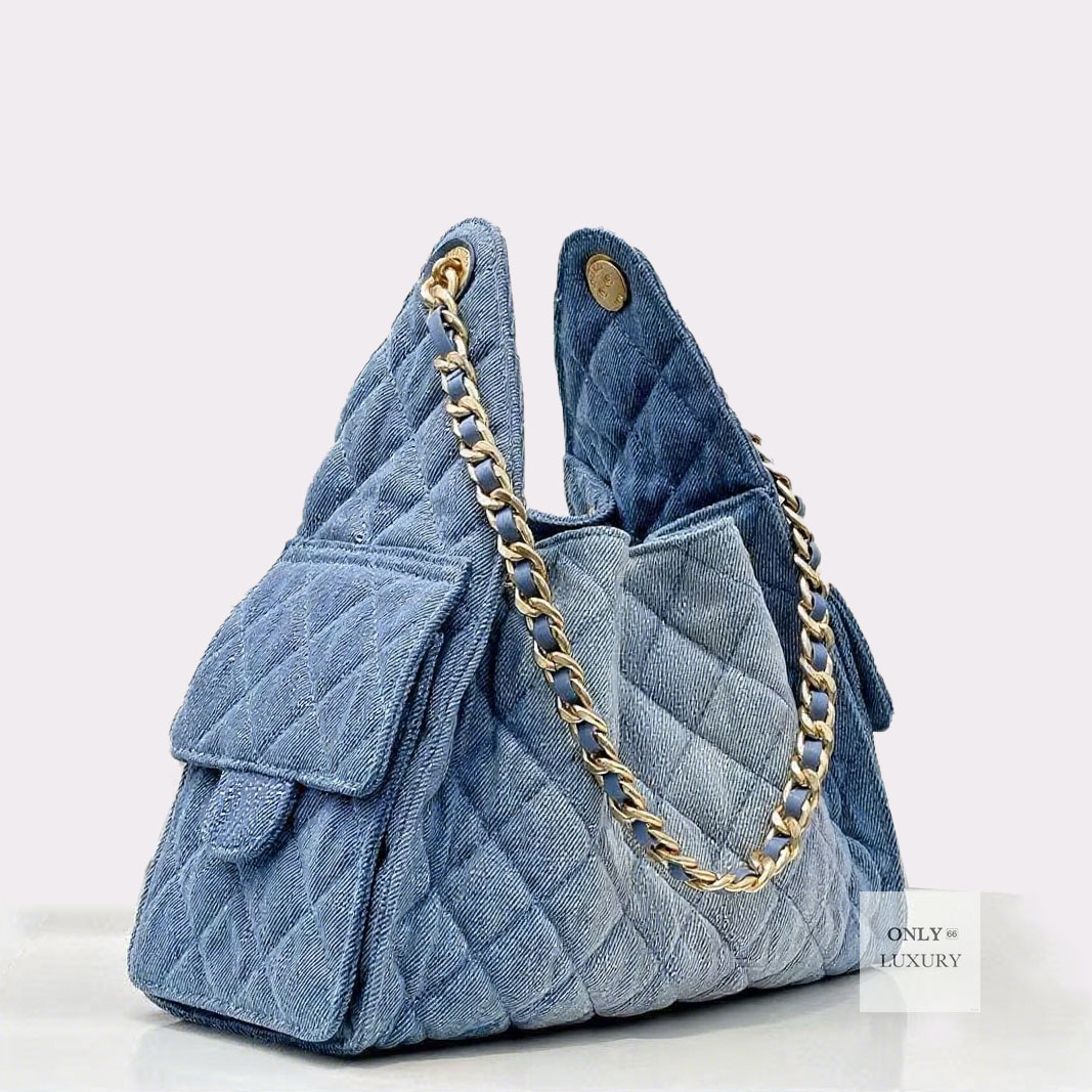 Luxury designer bag 25 hobo shoulder bags chain crossbody soft washed denim women tote fashion shopping wallet handbag medium large 7A mirror quality