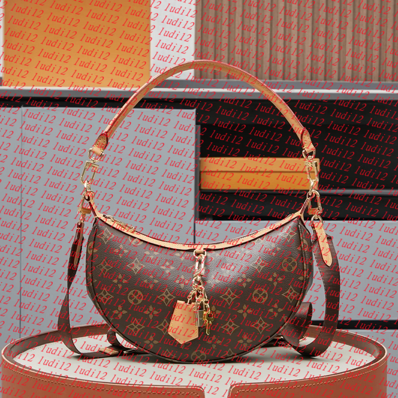 10a Top quality designer loop bag hobo half moon bags shoulder Ostrich skin genuine leather luxury women crossbody messenger wallet handbag with strap tote