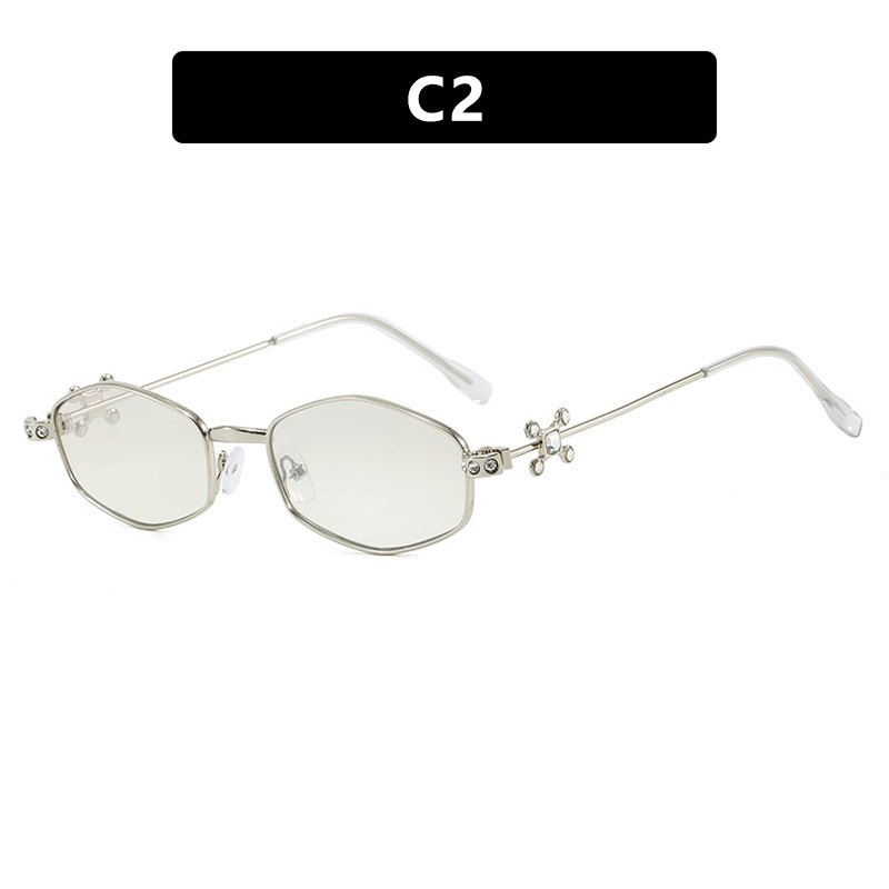 2025 Trendy Geometric Jewelry Sunglasses Luxury Polygonal Frame Shades for Women