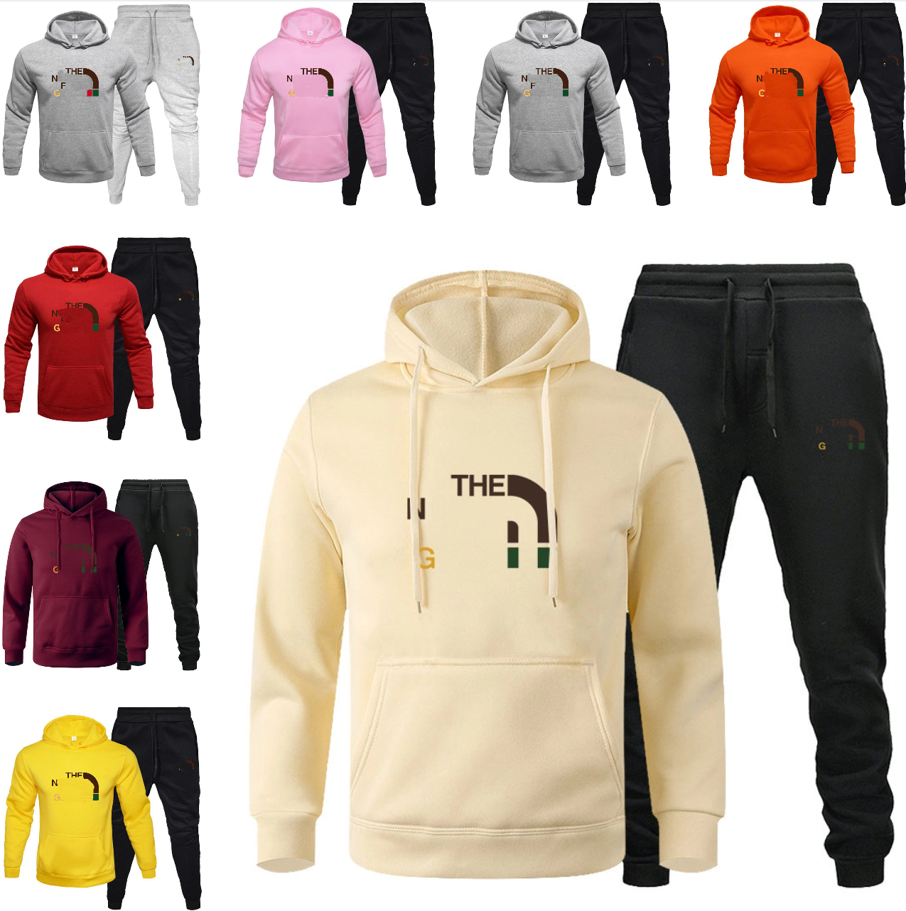 Designer Men's Tracksuits Men's Autumn/Winter Hoodie Sweatshirt Set with Velvet Warm Leisure Set Sports Hoodie Cotton S-XXXL