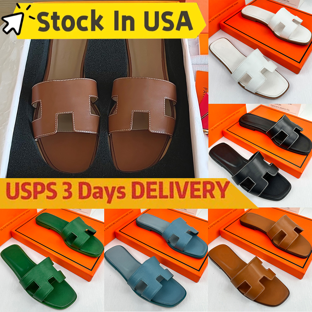 Designer Sandals Women Fashion Luxury Slide Letter Slide Rubber Leather Flat Shoes Summer Beach Bath Slippers Brown Retro Sandals Famous Designer Slipper Size 35-42