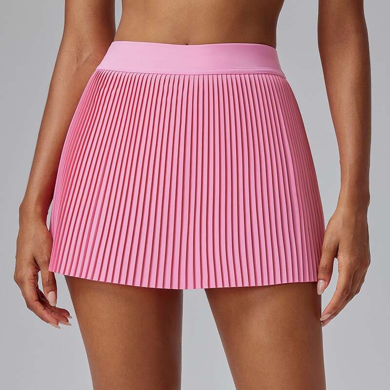 New Pleated Tennis Skirt for Women, Fake Two-Piece Anti-Exposure Fitness Sports Skirt, Quick-Dry Golf Skort 5b a0