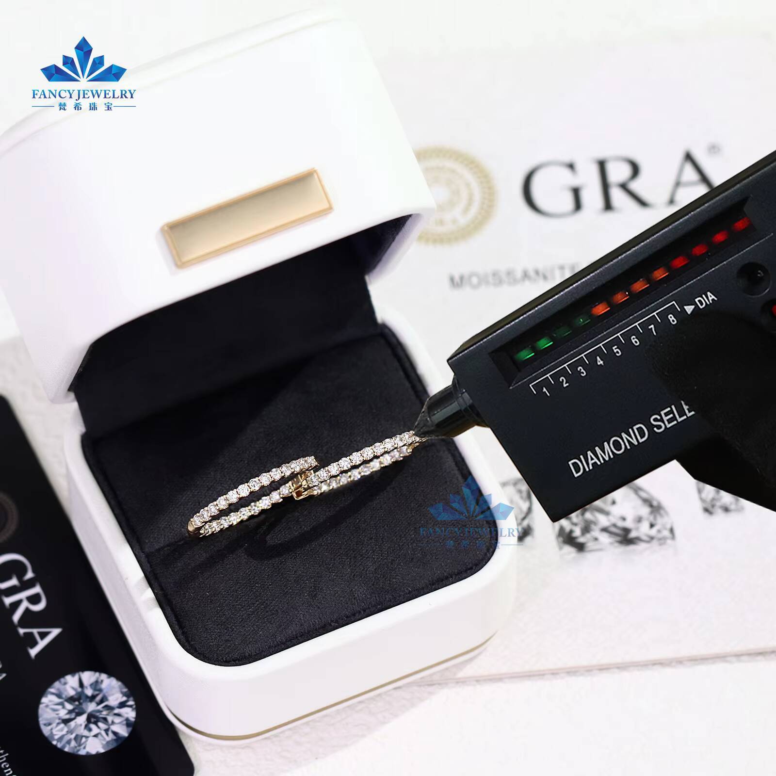 10k Solid Gold Lab Grown Moissanite Diamond Earrings Brilliant Stone Yellow Color Hoop Style Jewelry