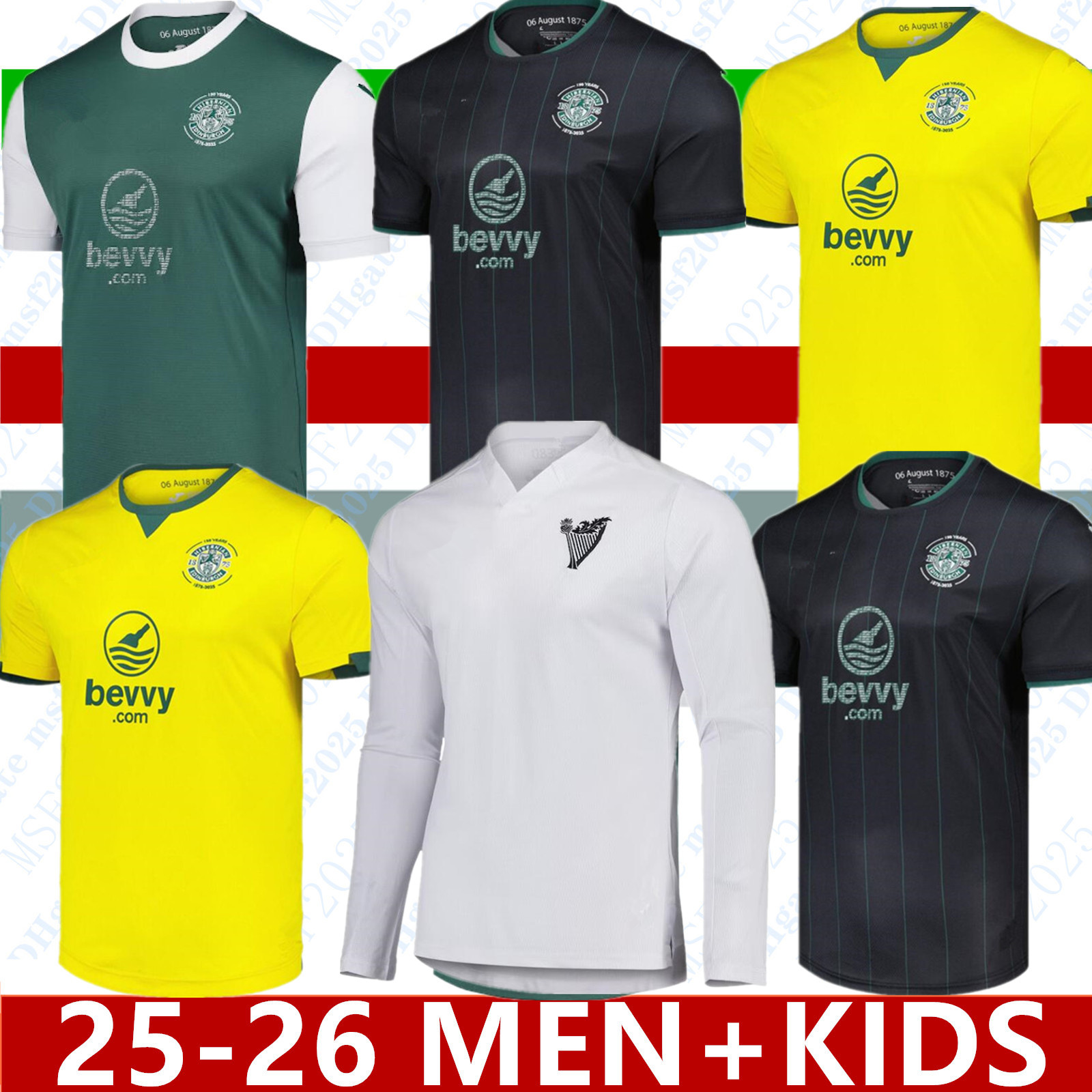 3XL 4XL Hibernians FC 2025 2026 special Soccer Jerseys home away 3rd 25 26 HibernianH FC 25-26 Home Kit Football Shirt Uniforms Men Kids Kits 888 666