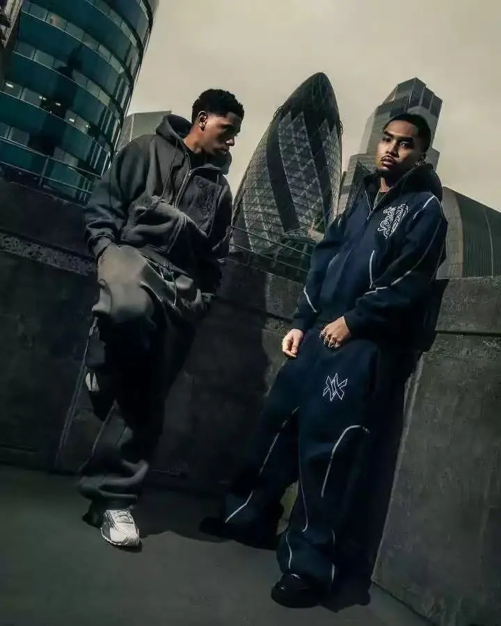 American Y2K Casual Zipper Hoodie Sweatpant Two Piece Set HipHop Oversized Embroidery Sweatshirts Men Women Casual Pants 250305
