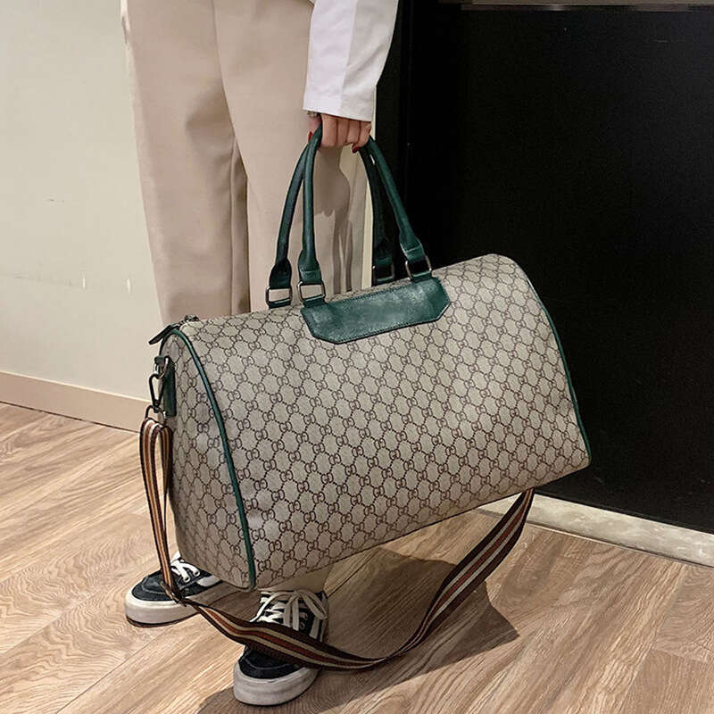 Letter Waterproof PU Handheld Large Capacity Travel Men's Casual Short Business Trip Luggage Storage Bag