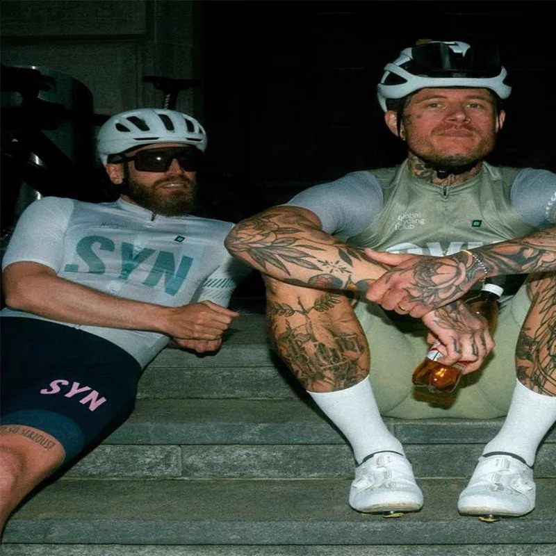 SYN Mens cycling sweatshirt summer MTB road shirt short top polyester fiber jersey quick drying clothes 250822