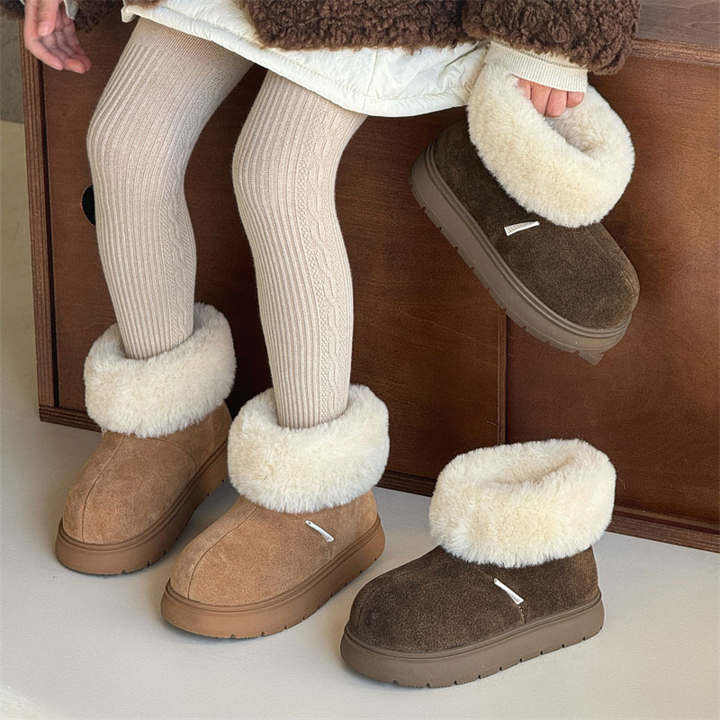 Free shipping kids shoes fashionable snow boots winter new style with plush warm cotton short boots