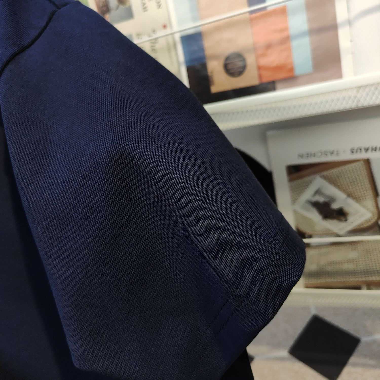 100% pure cotton, simple Korean-style, navy blue basic short-sleeved t-shirt, summer loose fit